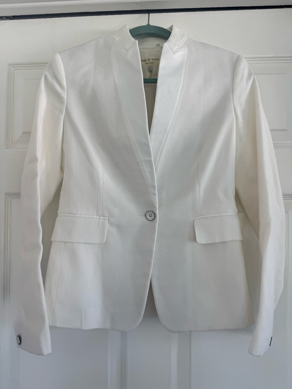 Rag & Bone White Textured Blazer Jacket Size 2
